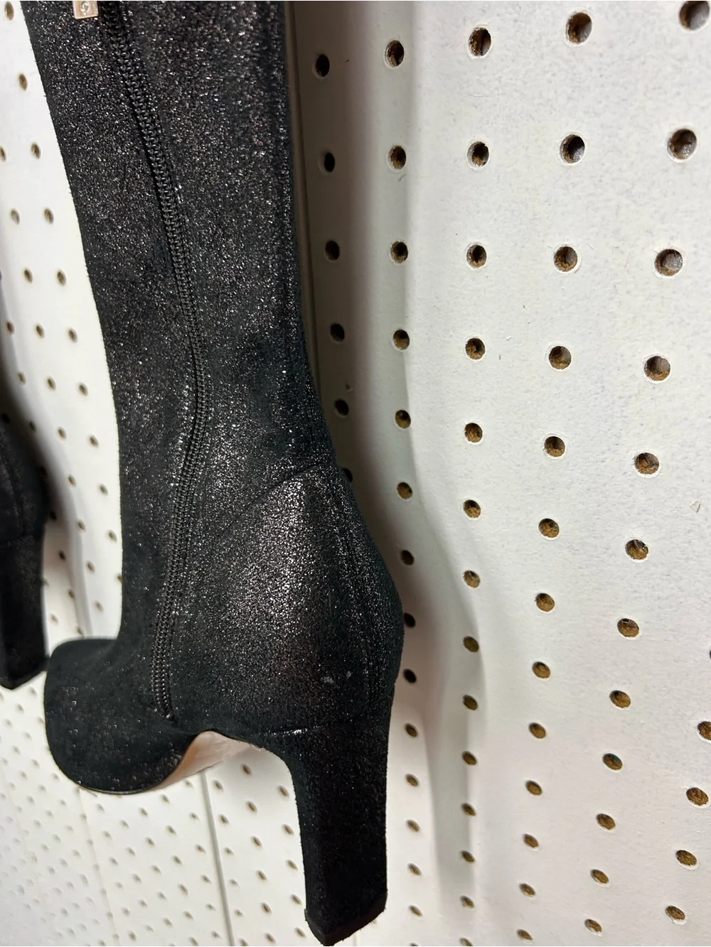 Jimmy Choo Black Shimmer Over-the-Knee Stiletto Boots